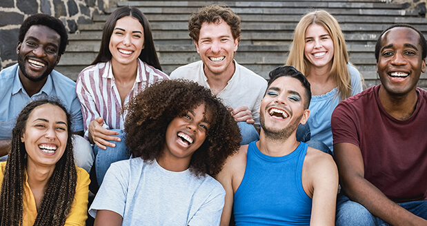 Group of people laughing