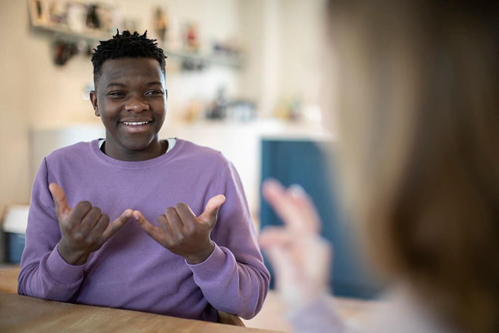 Person doing sign language